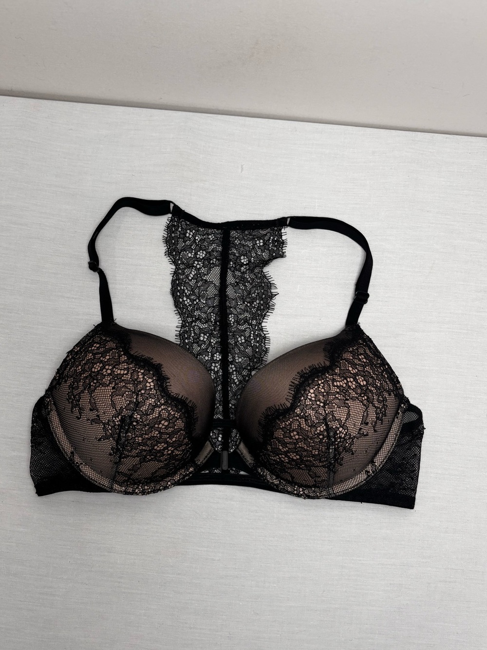 Victoria's Secret Black Lace Racerback Push-Up Bra